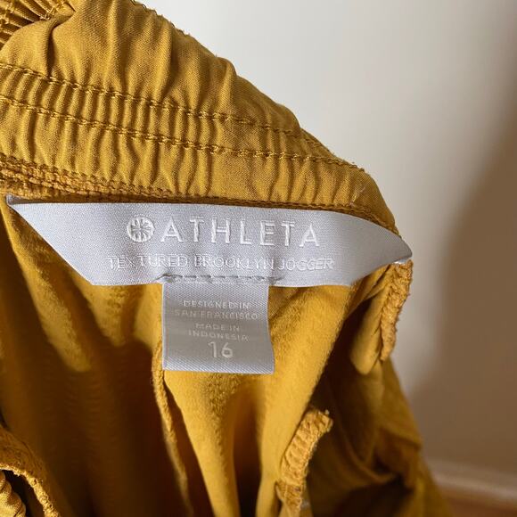 ATHLETA Textured Brooklyn Jogger Golden Yellow Size 16 - Picture 5 of 8